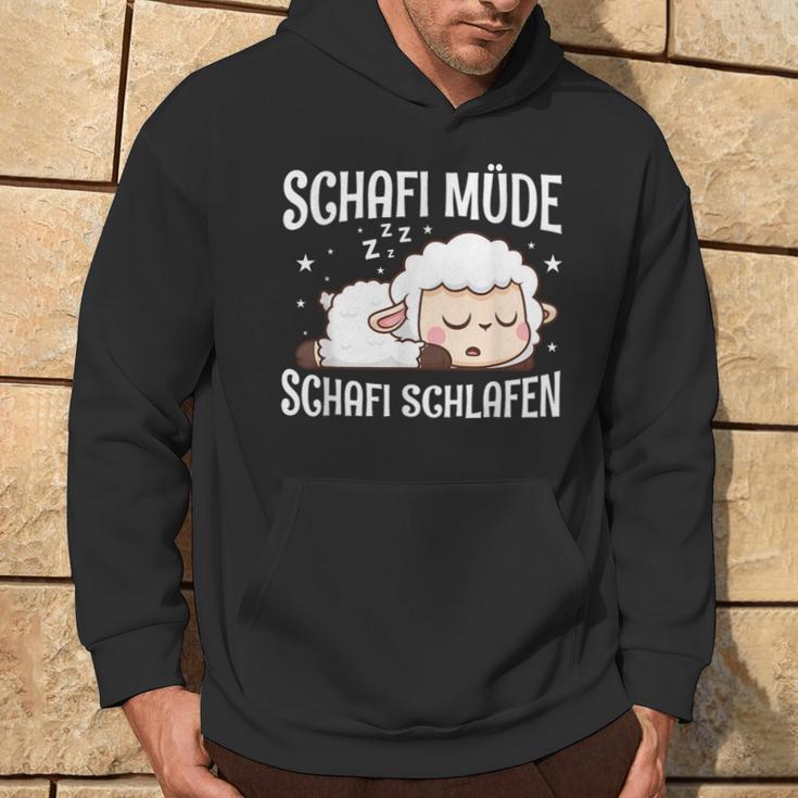 Schafi Müde Schafi Schlafen Schaf Pyjamas Schlaf Saying Kapuzenpullover Lebensstil