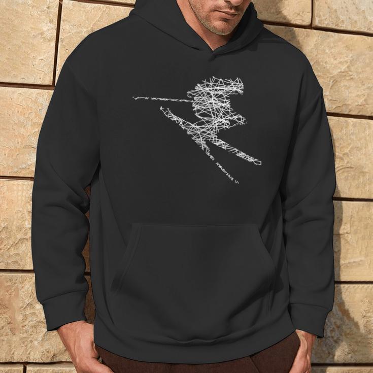 Ski Driver Silhouette Drawn Kapuzenpullover Lebensstil