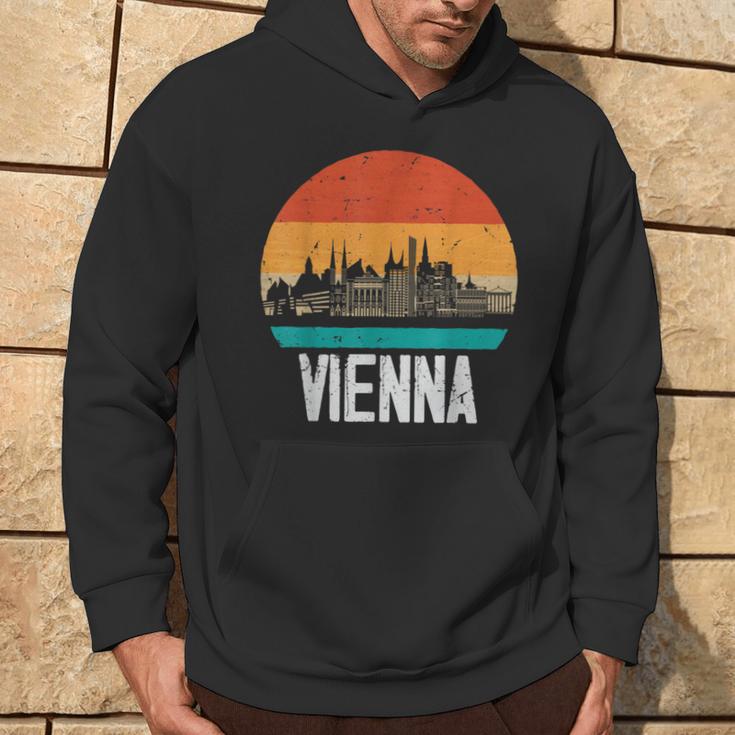 Vienna Austria Retrointage Sunset Skylineienna Kapuzenpullover Lebensstil