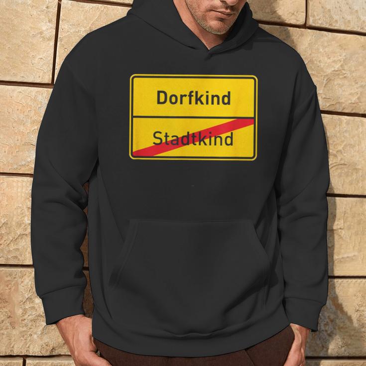 Village Sign Dorfkind Stadtkind Kapuzenpullover Lebensstil