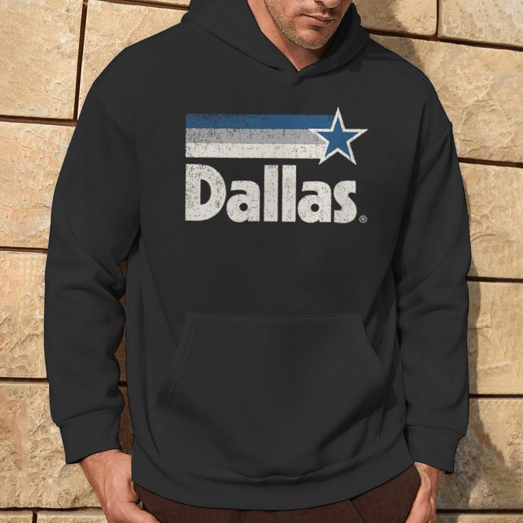 Vintage Dallas Texas City Strong Dallas Tx Blue Stripes Star Kapuzenpullover Lebensstil