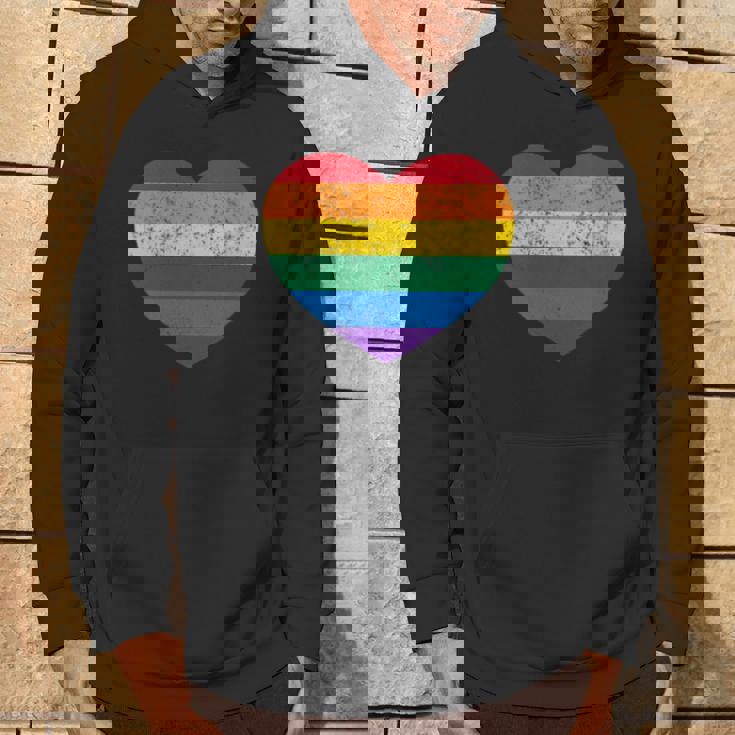 Vintage Gay Pride Cuore Camicia Bandiera Gay Felpa con cappuccio Estilo de vida