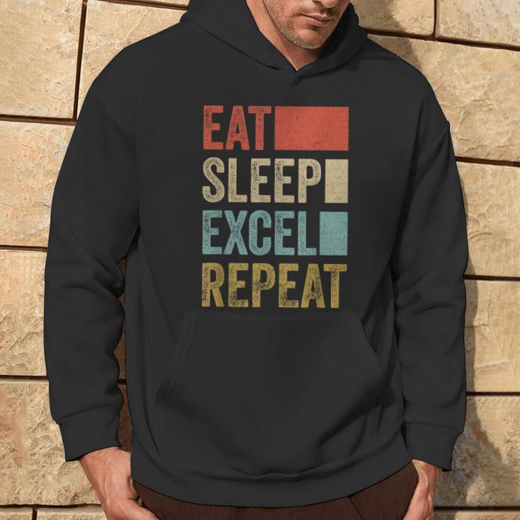 Vintage Retro Eat Sleep Excel Repeat Excel Kapuzenpullover Lebensstil