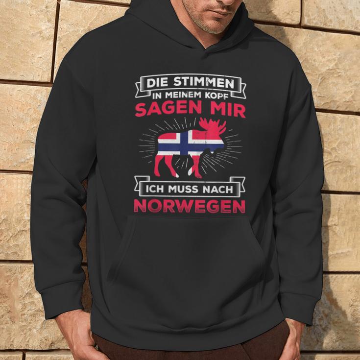 Voices Sagen Ich Muss Nach Norway Elk Flag Norway Kapuzenpullover Lebensstil