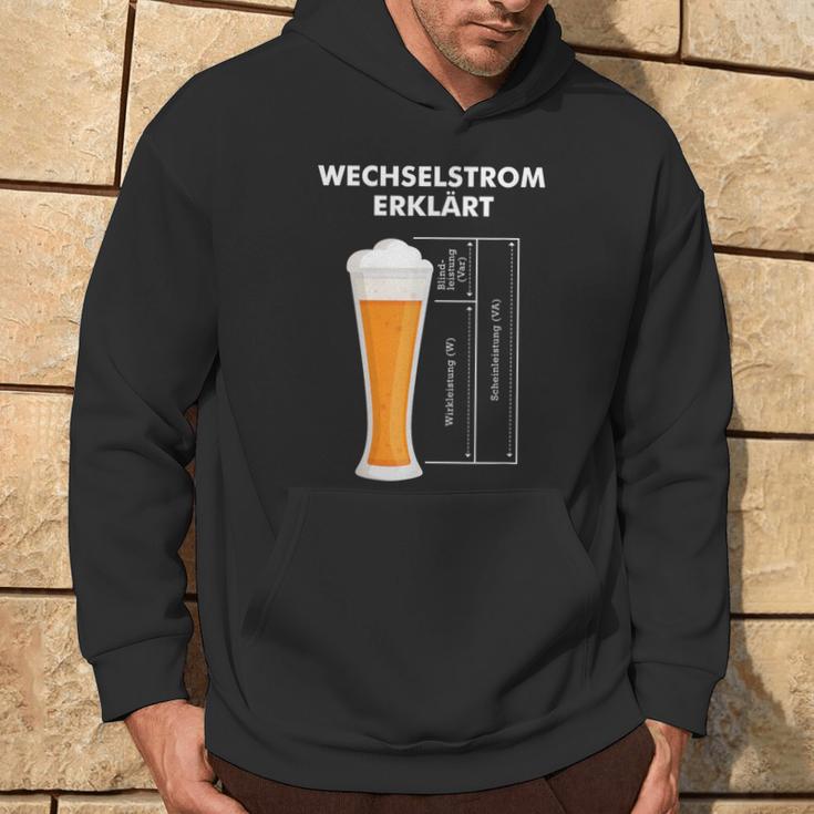 Wechselstromerklärt Bier Elektriker Technik Elektrotechnik Kapuzenpullover Lebensstil