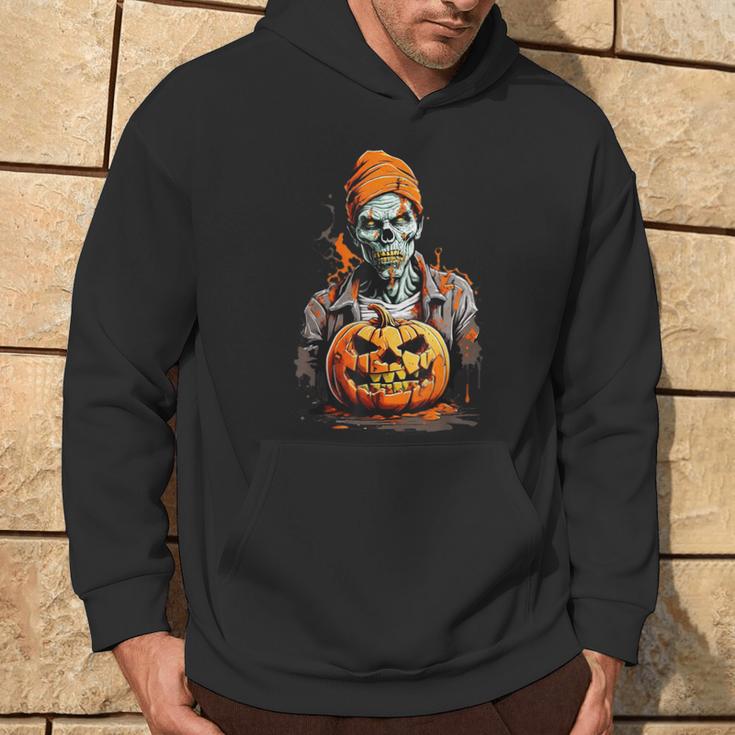 Zombie And Pumpkin Kapuzenpullover Lebensstil