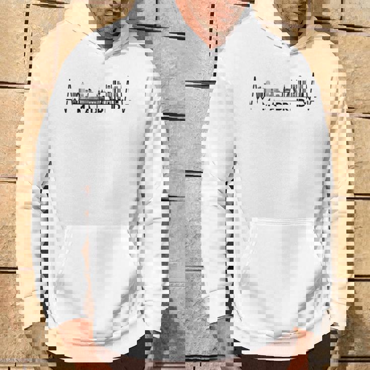Cardiogram Skyline Spagna-Madrid Felpa con cappuccio Estilo de vida