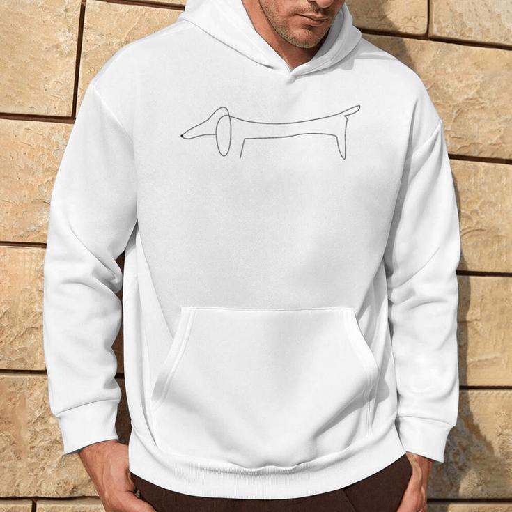 Dachshund Single Line With Dog Owner Kapuzenpullover Lebensstil