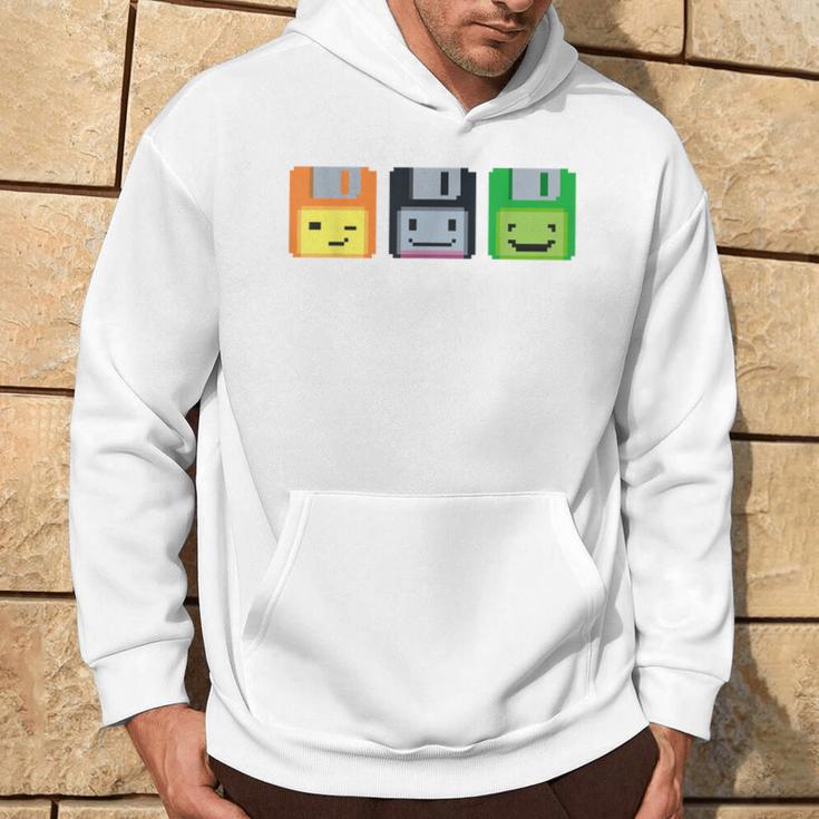 Diskette Floppy Retro Nerd Gamer Pixel Kapuzenpullover Lebensstil