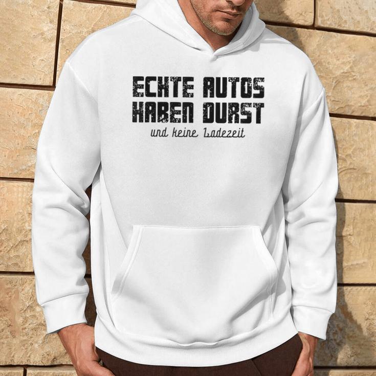 Echte Autos Haben Durst Motorschau Benzin Ps Autofan Gray Kapuzenpullover Lebensstil