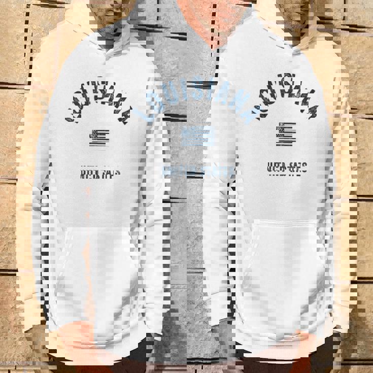 Louisianaintage Bandiera Americana Us Sport Navy Stampa Felpa con cappuccio Estilo de vida