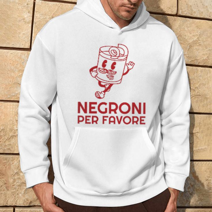 Ni Per Favore Cocktail Front Print Italiano Original Gray Kapuzenpullover Lebensstil