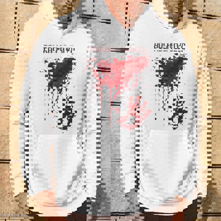 Problem Solved Bloody Blood Stained Horror Zombie Hoodie Lifestyle