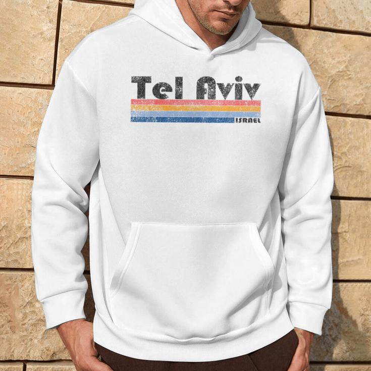 Vintage 1980S Style Tel Aviv Israel Gray Kapuzenpullover Lebensstil