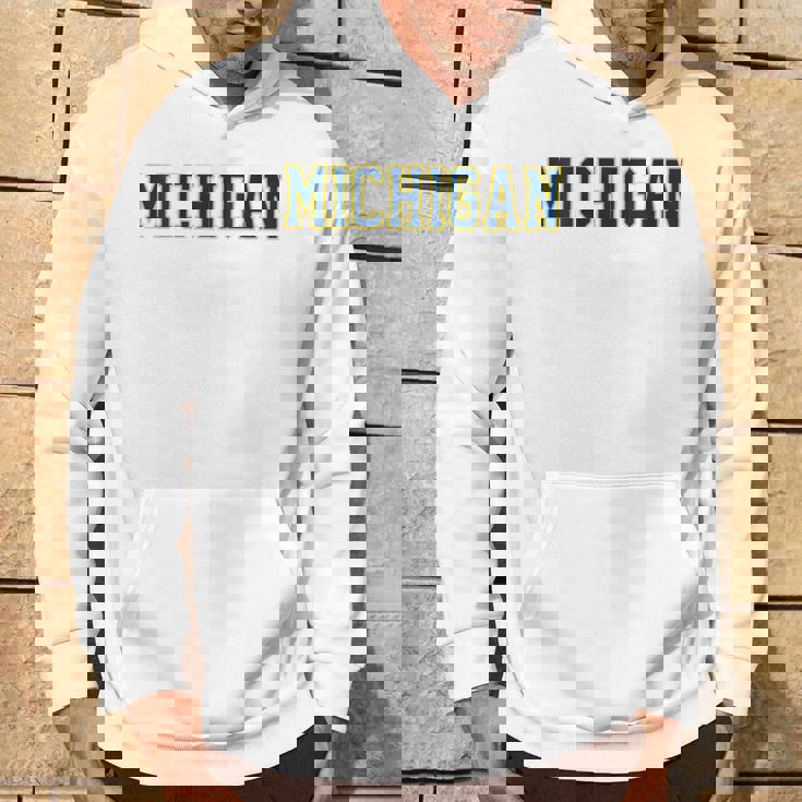 Vintage Michigan Uomo Michigan Donna Retrò Oro Con Collo A Felpa con cappuccio Estilo de vida