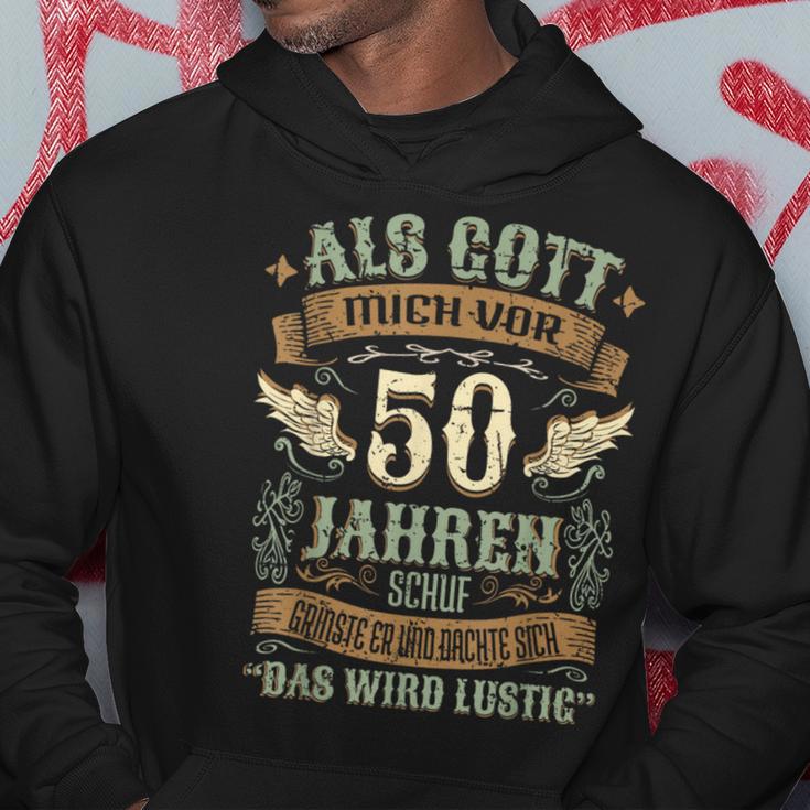 50Th Birthday Als Gott Michor 50 Jahren Schuf Grinste Her Kapuzenpullover Lustige Geschenke