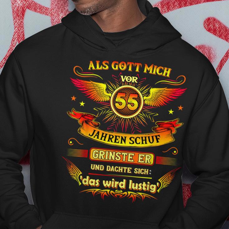 55Th Birthday Als Gott Michor 55 Jahre Schuf Grinste Er 55Th Kapuzenpullover Lustige Geschenke