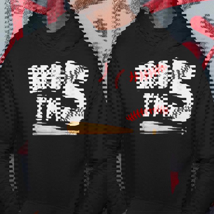 5Th Birthday Boy Bro I'm 5 Year Old Baseball Theme Hoodie Personalized Gifts