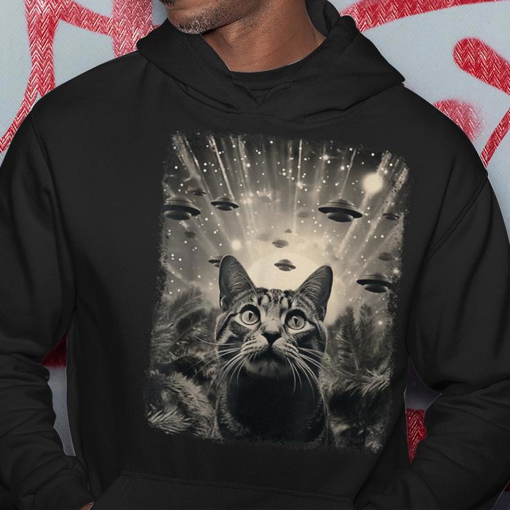 Alien Ufo Selfie Cat Kapuzenpullover Lustige Geschenke