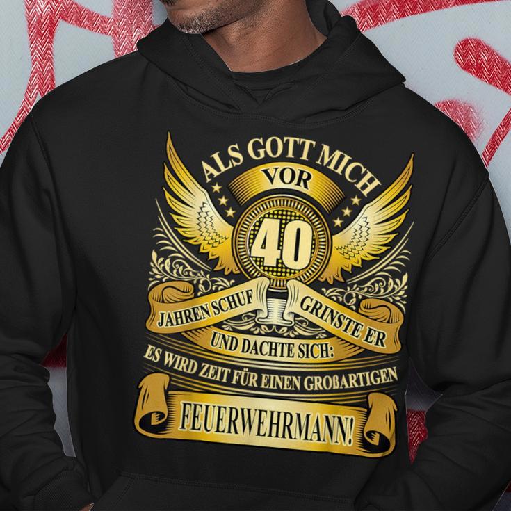 Als Gott 40 Jahre Ago Schuf Feuerwehrmann 40Th Birthday Kapuzenpullover Lustige Geschenke