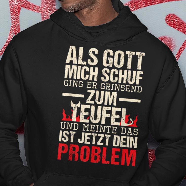 Als Gott Mich Schuf Ging Er Grinsend Zum Teufel German Kapuzenpullover Lustige Geschenke