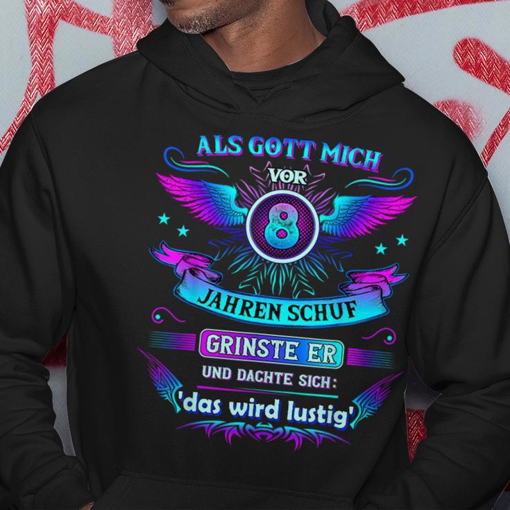 Als Gott Michor 8 Jahren Schuf Er Grinste Er 8Th Birthday Kapuzenpullover Lustige Geschenke