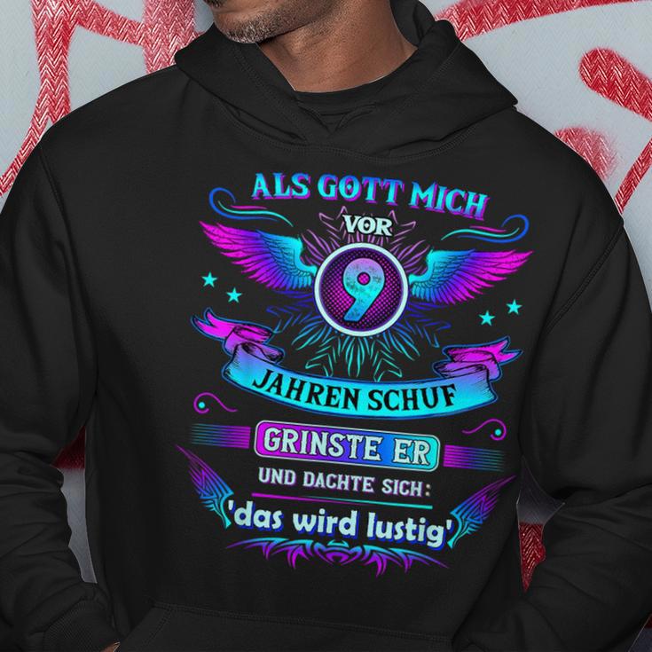 Als Gott Michor 9 Jahren Schuf Er Grinste Er 9Th Birthday Kapuzenpullover Lustige Geschenke