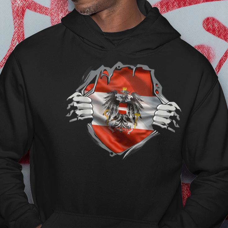 Austria Flag Superhero Austria Kapuzenpullover Lustige Geschenke