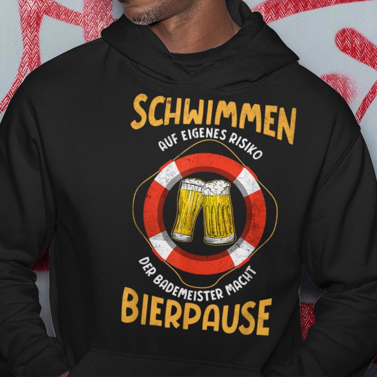 Bademeister Macht Bierpause Meer Swimming Pool Kapuzenpullover Lustige Geschenke