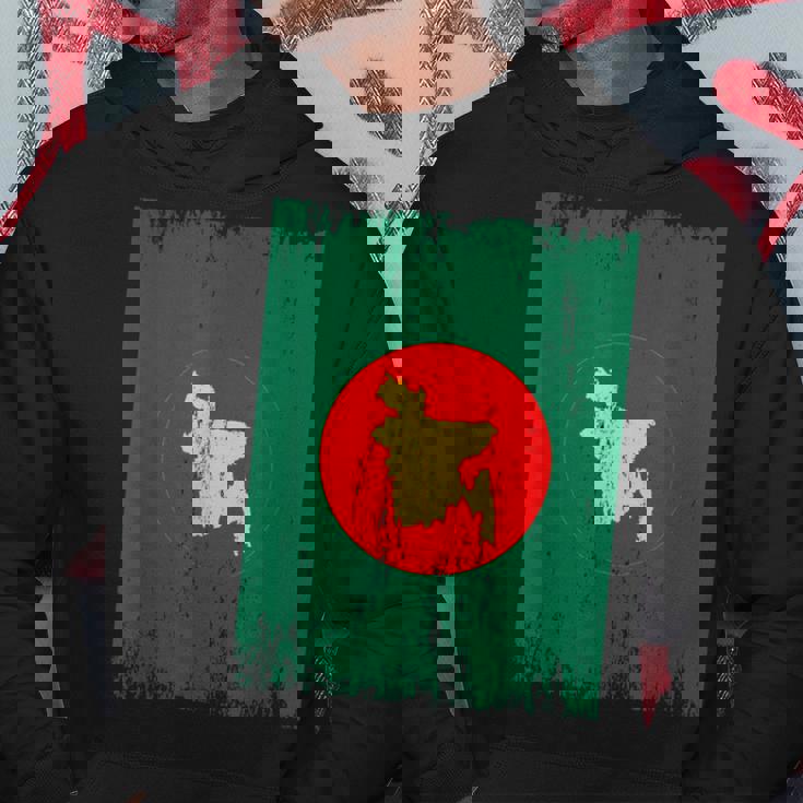 Bangladeshi Flag Theme With Red Green Bangladesh Flag Felpa con cappuccio Regalos divertidos