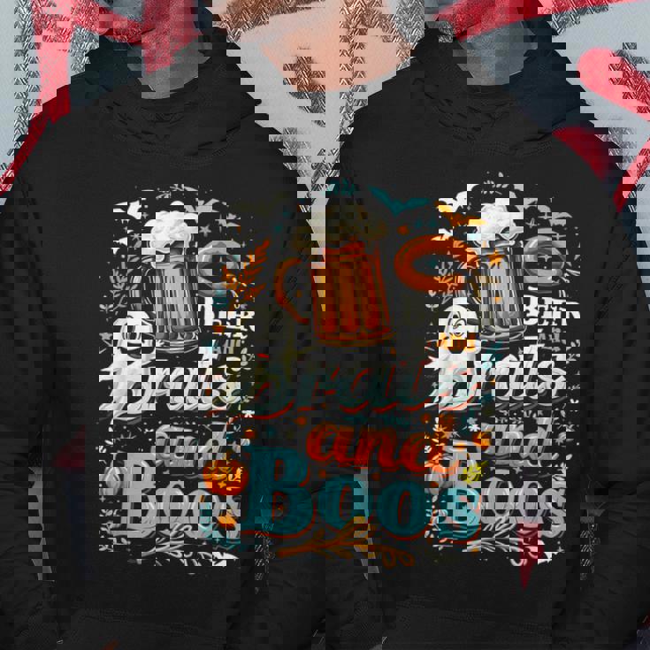 Beer Brats And Boos Oktoberfest Vibe With Halloween Hoodie Personalized Gifts