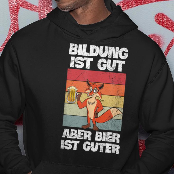 Bildung Ist Gut Aber Bier Ist Guter Biertrinker Fox Kapuzenpullover Lustige Geschenke