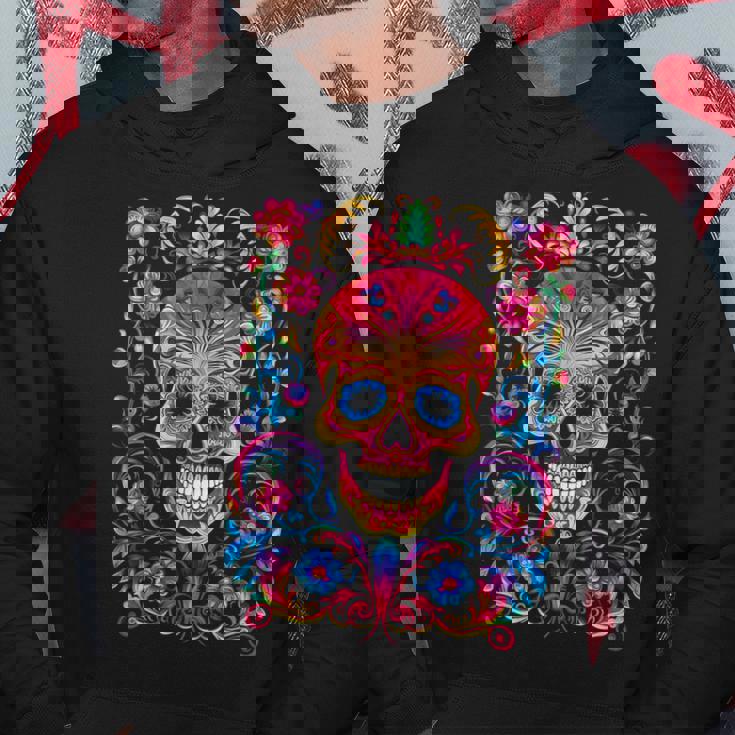 Calavera Fantasía Flores Arte Motivo Gráfico Calavera Sudadera Regalos divertidos