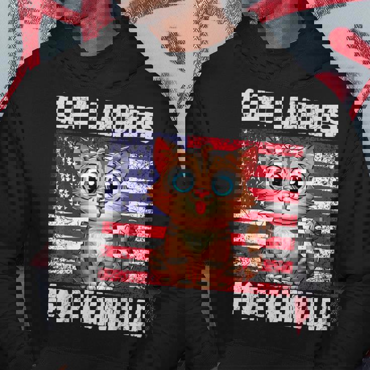 Cat Ladies For Kamala American Flag Kamala 2024 Felpa con cappuccio Regalos divertidos