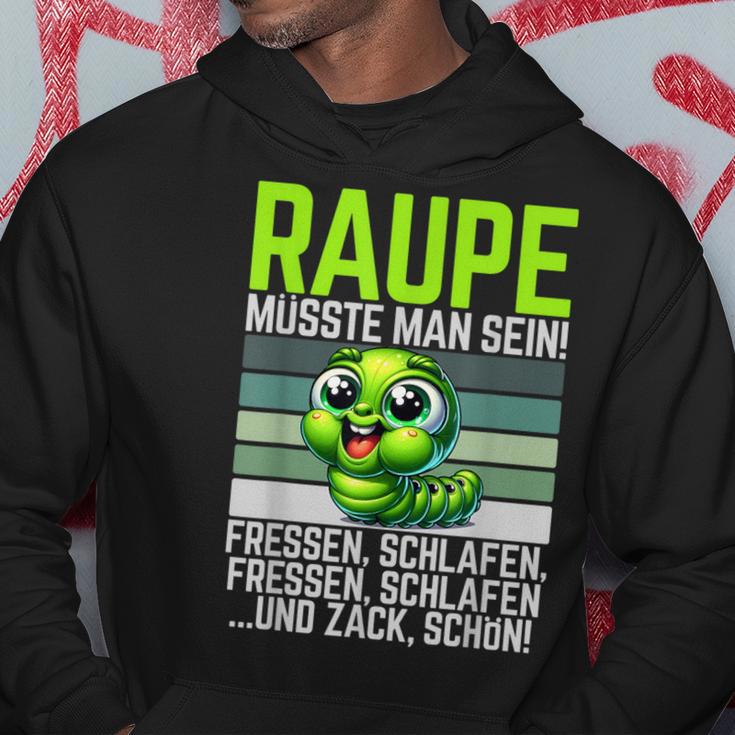 Caterpillar Müsste Man Sein Fressen Schlaf Kapuzenpullover Lustige Geschenke