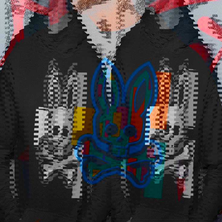 Colorful Skull And Crossbones Bad Rabbit Bunny Christmas Hoodie Personalized Gifts