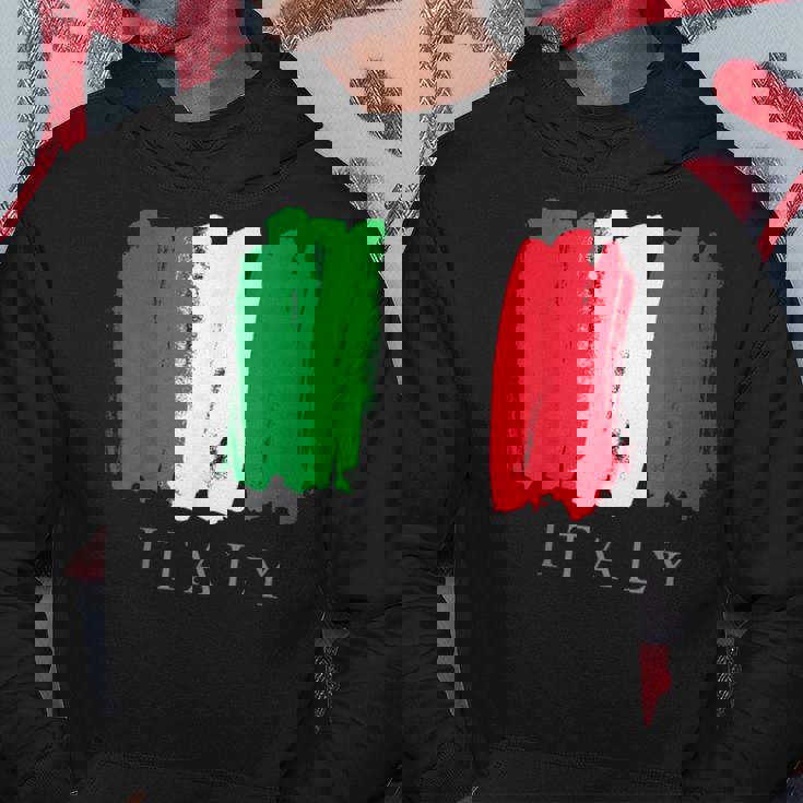 Con Scritta I Love Italy Con Bandiera Dell'italia Felpa con cappuccio Regalos divertidos