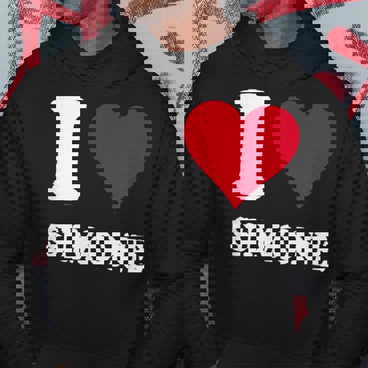 Cuore Rosso Amo Simone Felpa con cappuccio Regalos divertidos