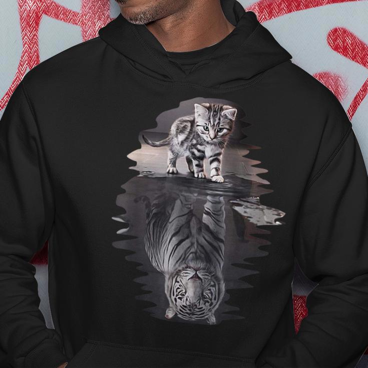 Cute Cat Reflecting Strong Tiger Kapuzenpullover Lustige Geschenke