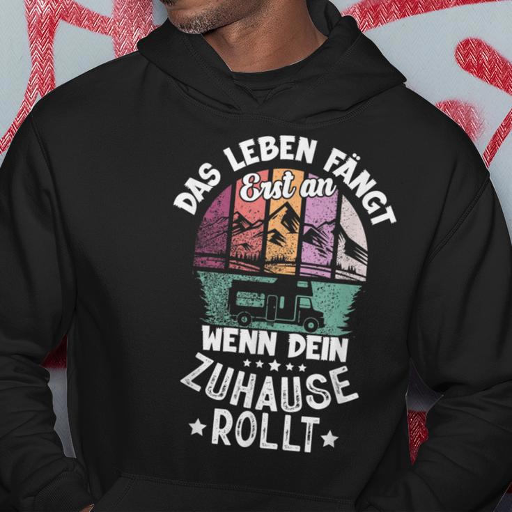 Das Leben Fängt An Wenn Zuhause Rollt Camping Caravan Kapuzenpullover Lustige Geschenke