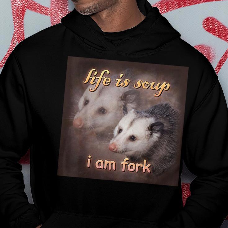 Das Leben Ist Suppe Ich Bin Gabel Opossum Kapuzenpullover Lustige Geschenke