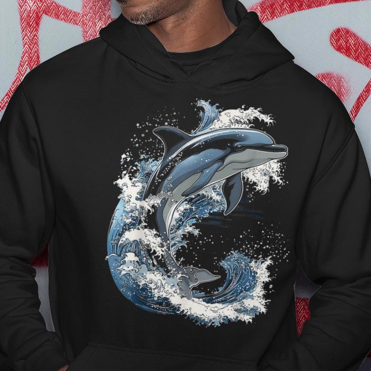 Delphin Tier Motiv Kunstwerk Delfin Kapuzenpullover Lustige Geschenke