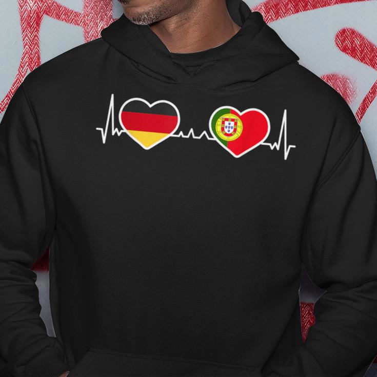 Deutschland Portugal Herz Liebe Herzlinie Kapuzenpullover Lustige Geschenke