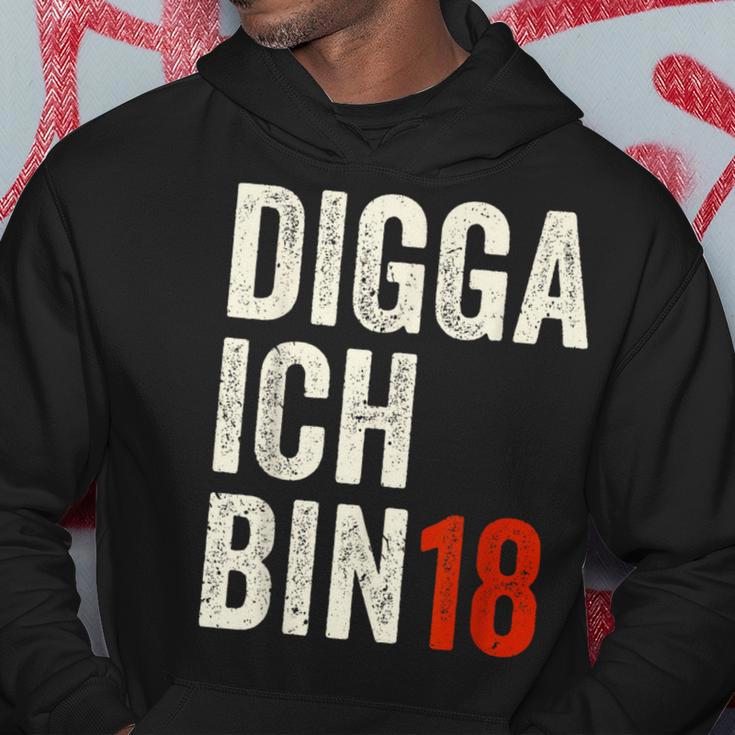 Digga Ich Bin 18 Jahre 18Th Birthday Boy Slogan Kapuzenpullover Lustige Geschenke