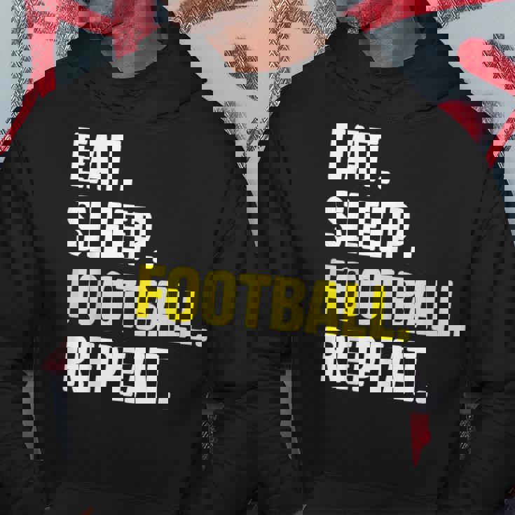 Divertido Eat Sleep Football Repeat Sudadera Regalos divertidos