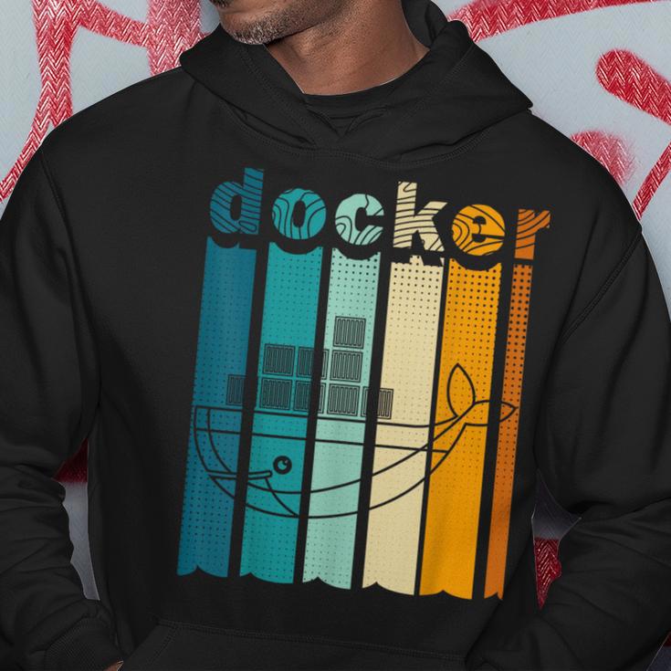 Docker Linux Devops Programming Coding Retro Computer Scientist Kapuzenpullover Lustige Geschenke