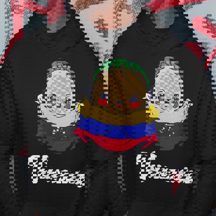 Donnaenezuela Roots Arepaenezuelano Cuore Bandiera Sud America Con Collo A Felpa con cappuccio Regalos divertidos