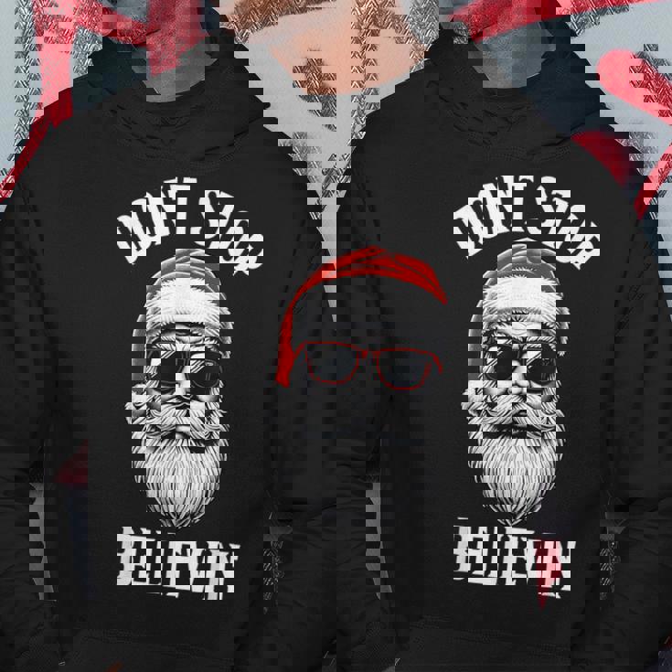 Don't Stop Believing Santa Claus Christmas Boys Hoodie Funny Gifts