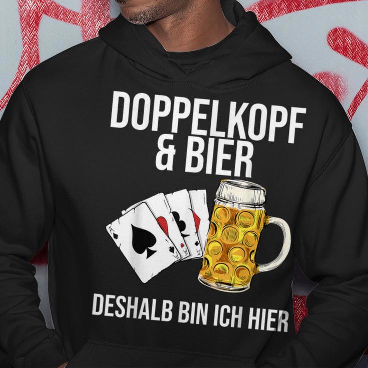 Doppelkopf Und Bier Da Bin Ich Hier Kapuzenpullover Lustige Geschenke