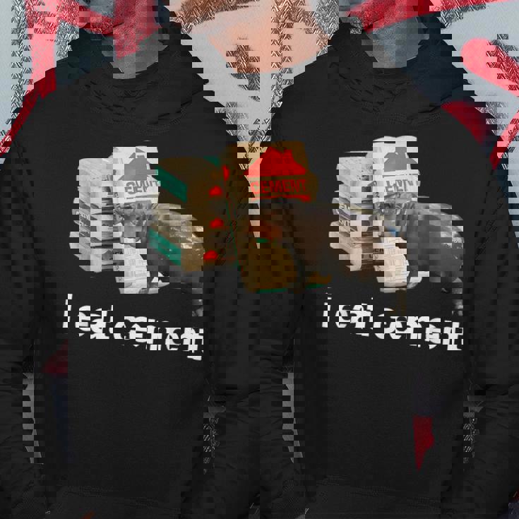 I Eat Cement Moo Deng Hippo Oddly Specific Dank Meme Hoodie Unique Gifts